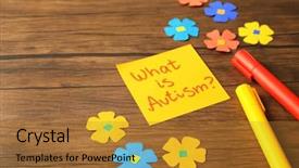  Presentation with autism - PPT layouts consisting of neuropsychology - paper flowers markers and sticky background and a gold colored foreground