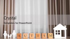  Presentation with curtains - Audience pleasing PPT theme consisting of neuropsychology - wooden cubes on curtains background backdrop and a light gray colored foreground