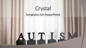  Presentation with autism - Beautiful slide set featuring neuropsychology - wooden cubes on curtains background backdrop and a light gray colored foreground