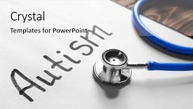  Presentation with autism - Colorful theme enhanced with neuropsychology - word autism and stethoscope backdrop and a white colored foreground