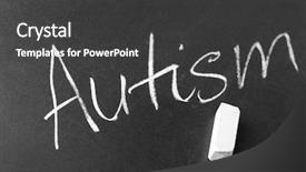  Presentation with autism - Colorful slide deck enhanced with neuropsychology - word autism written on blackboard backdrop and a dark gray colored foreground