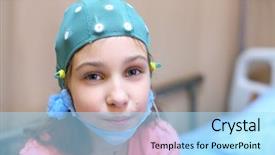  Presentation with electroencephalography - Cool new PPT layouts with neuroscience - portrait of girl backdrop and a light blue colored foreground