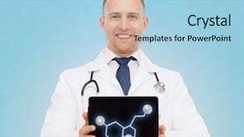  Presentation with molecular biology - Presentation theme having neurotransmitters - medicine technology people and biology background and a light blue colored foreground