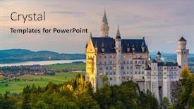  Presentation with castle - Presentation featuring neuschwanstein-castle-in-fussen-germany background and a soft green colored foreground