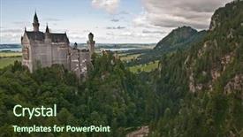  Presentation with castle - Theme consisting of neuschwanstein-castle-in-germany background and a tawny brown colored foreground