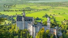  Presentation with alps - Amazing PPT theme having neuschwanstein-castle-in-the-bavarian backdrop and a yellow colored foreground