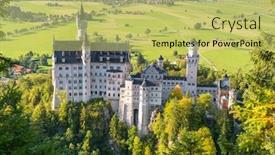  Presentation with alps - Beautiful presentation design featuring neuschwanstein-castle-in-the-bavarian backdrop and a yellow colored foreground