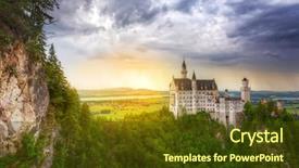  Presentation with alps - Audience pleasing presentation theme consisting of neuschwanstein castle in the bavarian backdrop and a tawny brown colored foreground