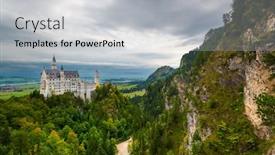  Presentation with fog - Amazing presentation having neuschwanstein-castle-with-fog backdrop and a light gray colored foreground