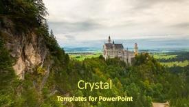  Presentation with fog - Beautiful PPT theme featuring neuschwanstein-castle-with-fog backdrop and a tawny brown colored foreground