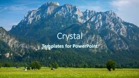  Presentation with mountains - Colorful PPT theme enhanced with neuschwanstein castle with mountains backdrop and a ocean colored foreground