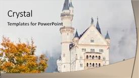  Presentation with castle - Presentation design with neuschwanstein castle background and a light gray colored foreground