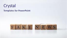 Presentation with fake news - Slide deck with neutral white straight alignment background and a sky blue colored foreground