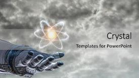  Presentation with neutrons - PPT theme having neutrons - astronomy as science background and a light gray colored foreground