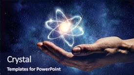  Presentation with neutrons - Beautiful PPT theme featuring neutrons - humankind and science backdrop and a navy blue colored foreground
