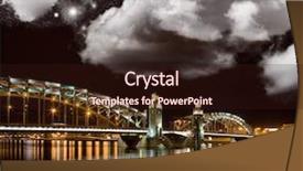  Presentation with cable stayed bridge over river - Cool new PPT theme with neva river in saint-petersburg backdrop and a wine colored foreground