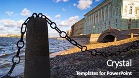  Presentation with chain - Cool new PPT theme with neva river st petersburg russia backdrop and a dark gray colored foreground