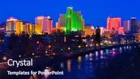  Presentation with nevada - Presentation theme consisting of nevada - reno at night background and a navy blue colored foreground