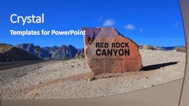  Presentation with rock - Cool new PPT theme with nevada desert - red rock canyon entrance backdrop and a cobalt blue colored foreground