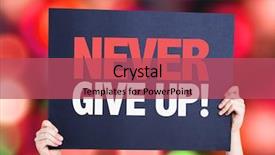  Presentation with give - Beautiful slide set featuring never give up card backdrop and a red colored foreground