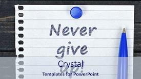  Presentation with give - Slides enhanced with never give up text background and a sky blue colored foreground