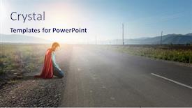  Presentation with give - PPT theme enhanced with never-give-up-with-faith background and a sky blue colored foreground