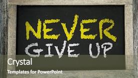  Presentation with give - Presentation theme having never give up written background and a gray colored foreground