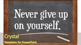  Presentation with motivational - Theme enhanced with never give up on yourself background and a tawny brown colored foreground