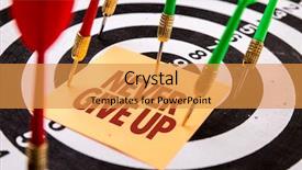  Presentation with give - Beautiful PPT layouts featuring never give up backdrop and a gold colored foreground