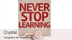  Presentation with lifelong learning - PPT theme enhanced with never stop learning card isolated background and a lemonade colored foreground