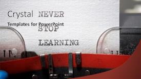  Presentation with learning - Theme consisting of never-stop-learning-phrase-written and a white colored foreground
