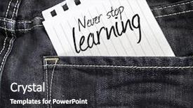  Presentation with jeans - PPT layouts with never stop learning written background and a dark gray colored foreground
