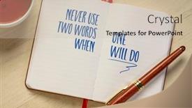  Presentation with words - Presentation design enhanced with never-use-two-words background and a soft green colored foreground