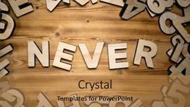  Presentation with work the word in your life - PPT theme enhanced with never word made with block background and a gold colored foreground