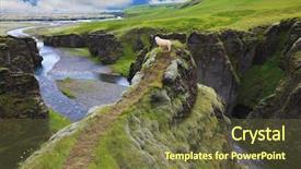  Presentation with iceland - Cool new slide deck with neverland iceland sheep on a rock in the canyon fjadrargljufur backdrop and a tawny brown colored foreground