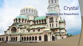  Presentation with bulgarian history - Beautiful PPT theme featuring nevsky cathedral is a bulgarian backdrop and a sky blue colored foreground