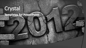  Presentation with cracked wall - PPT layouts with new age - cracked wall with 2012 carving background and a dark gray colored foreground