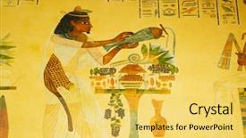  Presentation with egyptian - Presentation with new age - egyptian concept with paintings background and a yellow colored foreground