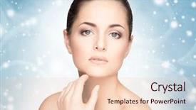  Presentation with indian woman bridal face - Audience pleasing PPT theme consisting of new age - face of attractive and healthy backdrop and a lemonade colored foreground