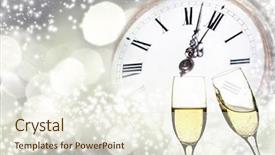  Presentation with gold - Audience pleasing presentation consisting of new age - gold pocket watch pointing midnight backdrop and a sky blue colored foreground