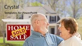  Presentation with senior couple - Theme consisting of new age - happy affectionate senior couple hugging background and a mint green colored foreground