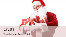  Presentation with santa - Amazing PPT theme having new age - photo of happy santa claus backdrop and a lemonade colored foreground