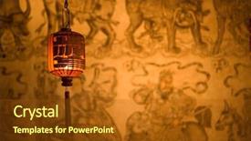  Presentation with lantern chinese - Presentation having new age religion - chinese lantern hangs against asian background and a tawny brown colored foreground