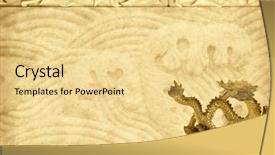  Presentation with dragon - Presentation theme with new age religion - dragon and texture background background and a blonde colored foreground