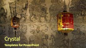  Presentation with lanterns - PPT layouts having new age religion - two chinese lanterns on asian background and a tawny brown colored foreground