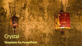  Presentation with medicina tradicional chinesa chinese herb - Slide deck consisting of new age religion - two chinese lanterns on asian background and a tawny brown colored foreground