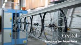  Presentation with bicycle - Audience pleasing slide deck consisting of new-aluminum-bicycle-wheels backdrop and a gray colored foreground