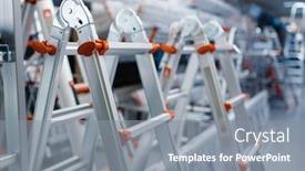  Presentation with nobody - Amazing presentation theme having new-aluminum-stepladders-in-tool backdrop and a gray colored foreground