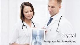  Presentation with radiology - Slide set consisting of new anatomy - healthcare medical and radiology concept background and a sky blue colored foreground