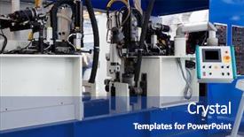  Presentation with control - Cool new PPT theme with new and modern metal machine backdrop and a ocean colored foreground